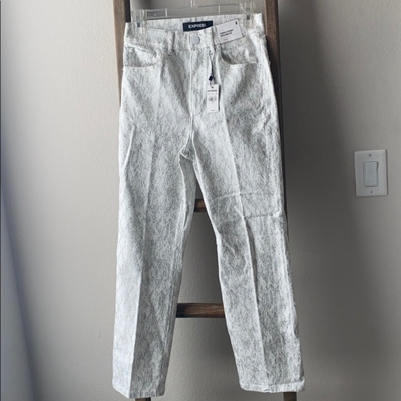 Express Pants - NWT high waisted metallic print straight pants